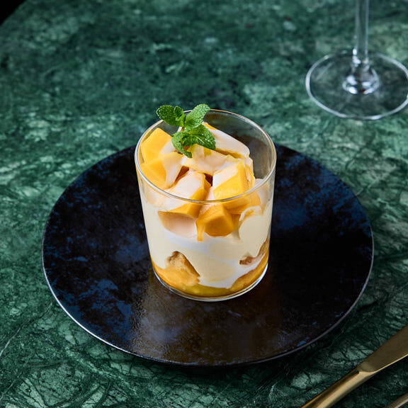 Tiramisu de mangue et lait de coco