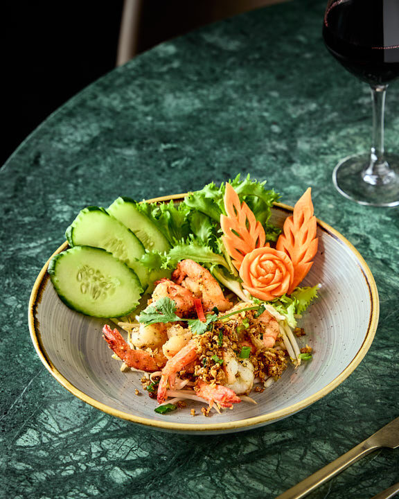 Crevettes sautés au poivre et à l'ail